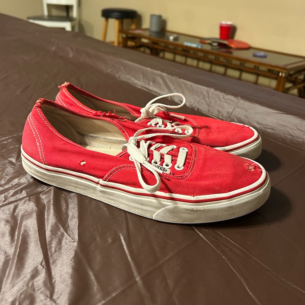 Vans Red Canvas Sneakers